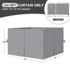 Aoodor Gazebo Replacement Sidewall, Universal Gazebo 4-Panel Privacy Curtain Sidewalls with Double Zippers for Outdoor Patio (Only Curtain) - 3 of 4
