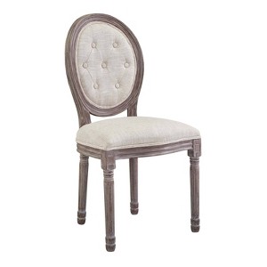 Modway Arise Vintage French Upholstered Fabric Dining Side Chair Beige: Polyester, Wood Frame, 330lb Capacity - 1 of 4