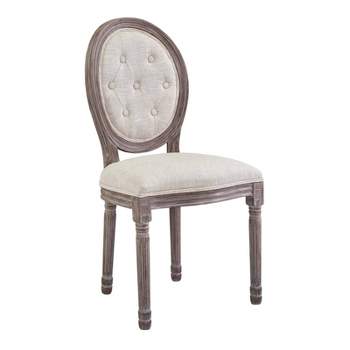 Arise Vintage French Upholstered Fabric Dining Side Chair Beige - Modway