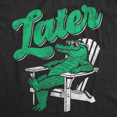 Мужские футболки Crazy Dog T-Shirts, Inc. Mens Funny T Shirts Later Gator Sarcastic Alligator Graphic Novelty Tee for Men - Crazy Dog Men's T Shirt for Animal Lovers Black XL — фото 2