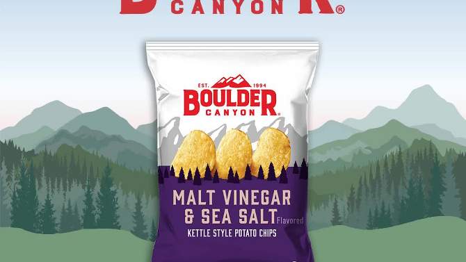 Boulder Canyon Malt Vinegar &#38; Sea Salt Kettle Style Potato Chips - 6.5oz, 2 of 6, play video