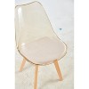 Spoon Shaped Plastic Dining Chair, Set of 4, Metal & Wood Leg, Some Have Soft Cushions - 4 of 4