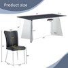 NicBex Dining Table Set for 6 Black Marble-Patterned Slabs Tabletop with Stainless Steel Butterfly Legs with 6 PU Chairs for Kitchen - 3 of 4