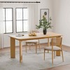 Lirago  Solid Wood Rectangular Dining Table for 6 People Nordic style 67*33.5 Natural - 3 of 4