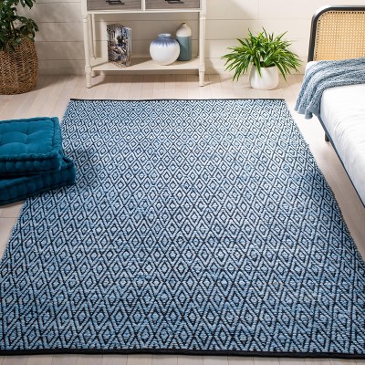 Montauk 5' x 8' Black and Green Handwoven Cotton Rug