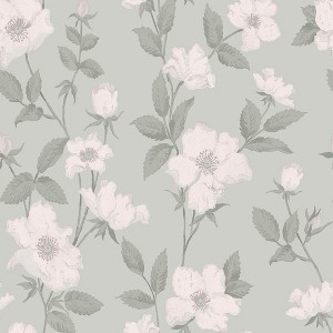 Laura Ashley Fleurir Smoke Green Wallpaper - 1 of 4