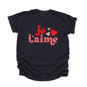 Simply Sage Market Women's Je T'aime Short Sleeve Garment Dyed Tee - 1 of 4