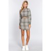 Slickblue Women's Tartan Check Sweater Knit Mini Skirt - Olive Ivory - Stretch Waistband, Size S-L - 3 of 4