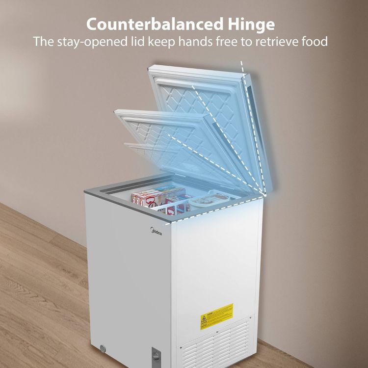 Midea 5.1 cu ft Chest Freezer White, 3 of 10