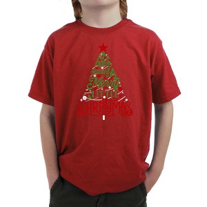 LA Pop Art Have Yourself a Merry Little Christmas - Boy's Word Art T-Shirt - 1 of 4