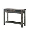 Acme Furniture Console Table Oak Teal: Antique Finish, Drawer & Shelf Storage, Spot Clean - 2 of 4