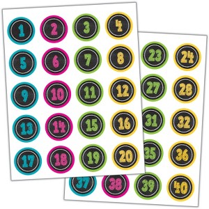 Teacher Created Resources Chalkboard Brights Numbers Stickers, Pack of 120 (Pack of 10) - 1 of 1