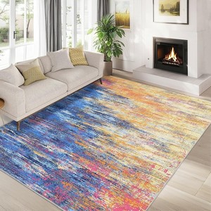 Artistic Runner Rug, Washable Non Slip Low Pile Soft Floor Carpet for Kitchen, Entryway, Bedroom, Hallway & Bathroom - 1 of 4