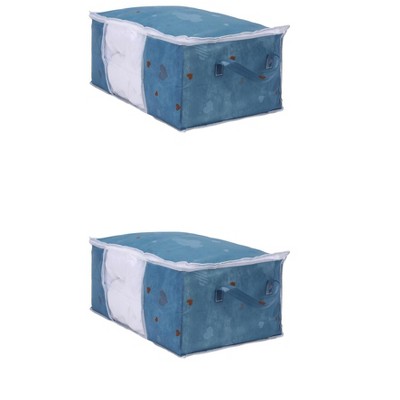 REGALWOVEN Non-Woven Fabric Organizing Bedroom Closet Storage Bags with Handles 2 Pcs