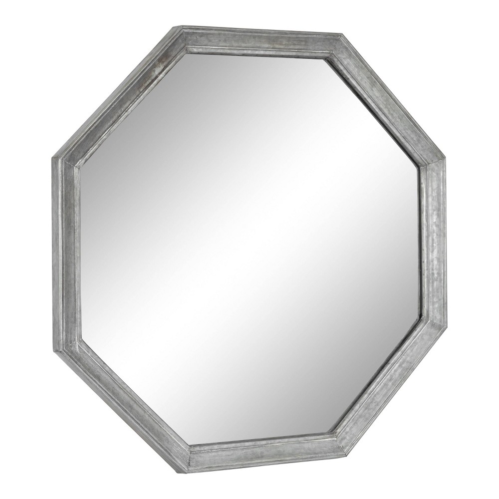 Photos - Wall Mirror 26"x26" Ocono Octagon Mirror Metal Silver - Kate & Laurel All Things Decor