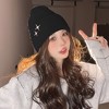 Anna-Kaci Women's Coral Knitted Beanie with Star Embroidery - Stylish & Warm Winter Hat - 2 of 4