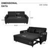RIOSKEYS Extra-large Fabric Sofa Bed - 61-inch 2-in-1 Double Sofa with Storage Bag, Adjustable Backrest and Cushions for Living Rooms - 3 of 4