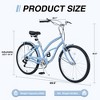 CAVINAS 26 Inch Cruiser Bike with Shimano 7-speed Shifter and Derailleur Design,Steel Bicycle with Front and Rear V Brakes,Light Blue - 2 of 4