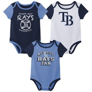 MLB Tampa Bay Rays Infant Boys' 3pk Bodysuit - 1 of 4