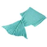 Kitchen + Home Mermaid Tail Blanket - Mermaid Pattern Knitted Throw for Adults and Kids - 72