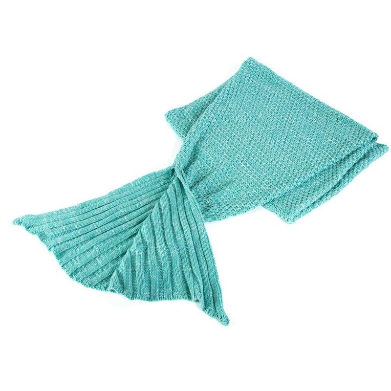 Kitchen + Home Mermaid Tail Blanket - Mermaid Pattern Knitted Throw for Adults and Kids - 72, 1 of 5
