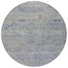 HomeRoots 8' Plum And Silver Round Oriental Washable Indoor Outdoor Area Rug - 4 of 4