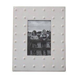 Cream Bubble Pattern 4x6 Inch Enamel Metal Decorative Picture Frame - Foreside Home & Garden - 1 of 4