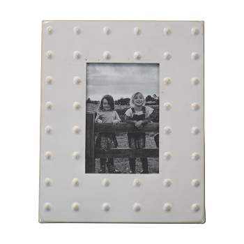 Cream Bubble Pattern 4x6 Inch Enamel Metal Decorative Picture Frame - Foreside Home & Garden