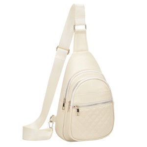 Unique Bargains PU Leather Adjustable Strap Lightweight Sling Bag 7.3" x 13.7" - 1 of 4