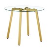 Syemin Round Side Table Coffee Table with Tempered Glass Top and Metal Legs for Modern Living Room, Gold, 36"*36"*29.5" - 4 of 4