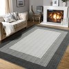 Washable Modern Bordered Rug Non Slip Low Pile Rug Soft Throw Floor Cover Abstract Foldable Indoor Carpet for Living Room Bedroom Playroom Nursery - 3 of 4