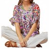 Women's Floral Embroidery Paisley Print Blouse - Savanna Jane - 3 of 4