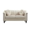 DOMETOUR White Microfiber Living Room Loveseat - Modern Upholstered Compact Sofa for Small Spaces - 2 of 2