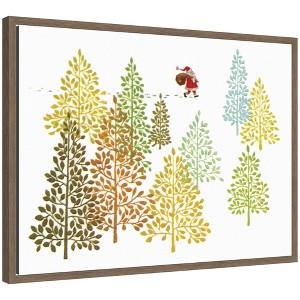 Kate & Laurel All Things Decor Sylvie Framed Canvas Vintage Christmas Santa by Corinna Buchholz of Piddix - 1 of 4