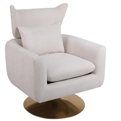 NicBex Linen Swivel Accent Chair,Upholstered Swivel Living Room Chairs with Wraparound Backrest,Comfy Arm Chair,Accent Chairs for Living Room