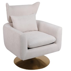 NicBex Linen Swivel Accent Chair,Upholstered Swivel Living Room Chairs with Wraparound Backrest,Comfy Arm Chair,Accent Chairs for Living Room - 1 of 4