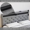 Full Size Bed Frame with Charging Station and LED Lights, Upholstered Bed Frame with Adjustable Headboard - 3 of 4