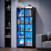 Fredees 65" Display Cabinet with Lights, 5-Tier Curio Bookcase with Adjustable Shelves & Human Sensor for Living Room,Black - 3 of 4