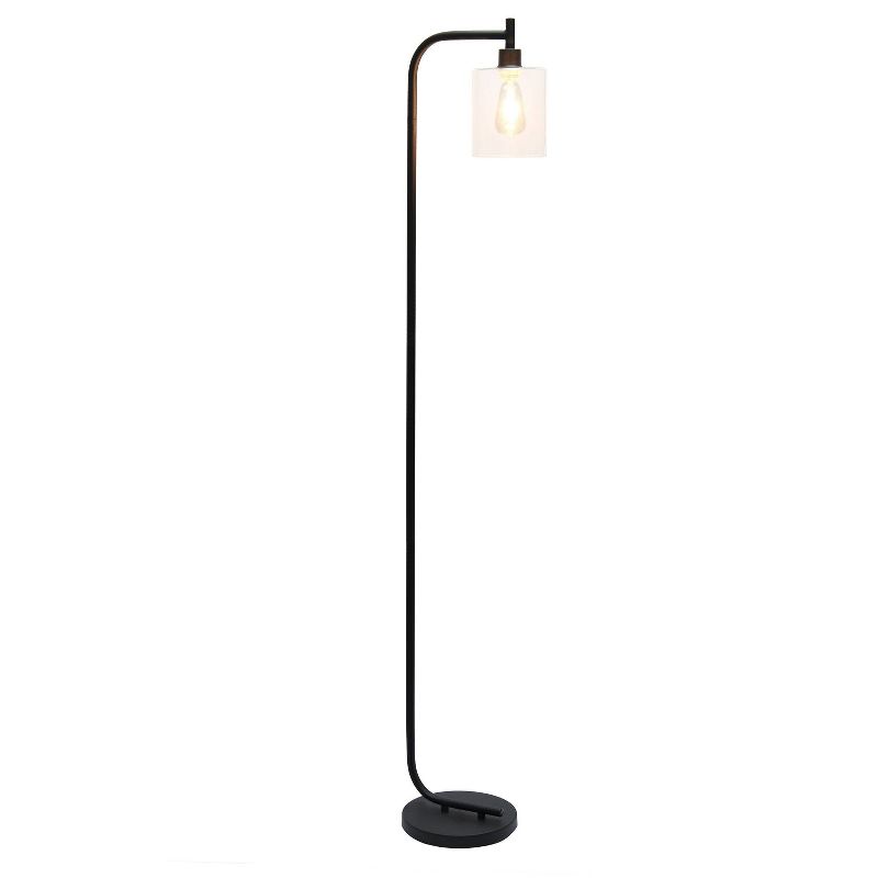 Modern Iron Lantern Floor Lamp with Glass Shade - Simple Designs, 3 of 11