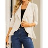 Womens Blazer 3/4 Sleeve Casual Office Business Open Front Suit Jacket Cardigan - image 4 of 4