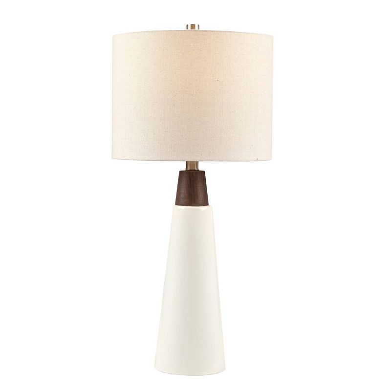 Everly Ceramic (Includes LED Light Bulb) Table Lamp White - Ink+Ivy, 4 of 8