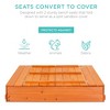 Best Choice Products 47x47-Inch Kids Wooden Outdoor Sandbox w/ 2 Foldable Bench Seats, Sand Protection, Liner - Brown - image 3 of 4