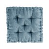 Vynxaria Charcoal Poly Chenille Square Floor Pillow Cushion - 20x20 for Cozy Comfort - 4 of 4