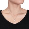 EVERLY JEWELRY | Sterling Silver 1/10 CT TW Diamond and 8 MM White Cultured Freshwater Pearl Halo Pendant with Chain, 18" - 4 of 4