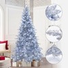 LuxenHome 7.5Ft Silver Christmas Tree with Cool White Lights, Full Pre-Lit Indoor/Outdoor Decor - 2 of 4