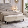 NicBex Modern 59" Storage Bench Linen Accent Stool with Button Tufted Top for Entryway and Living Room - image 2 of 4