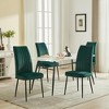 QingMoon Velvet Dining Chairs Set of 2, Modern Kitchen Chairs with Plush Cushion and Adjustable Foot Stud, Accent Chair for Living Room - 3 of 4