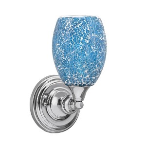 Toltec Lighting Any 1 - Light Sconce in  Chrome with 5" Turquoise Fusion Shade - 1 of 1