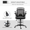 Mesh Drafting Chair, Tall Office Chair with Lumbar Support, Flip-Up Armrests, Footrest Ring and Adjustable Seat Height, Black - 2 of 4