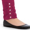 Collections Etc Cinched Ankle Leggings with Button Accents and Elastic Waistband, 30" L Inseam, Made of Cotton and Spandex - 3 of 4
